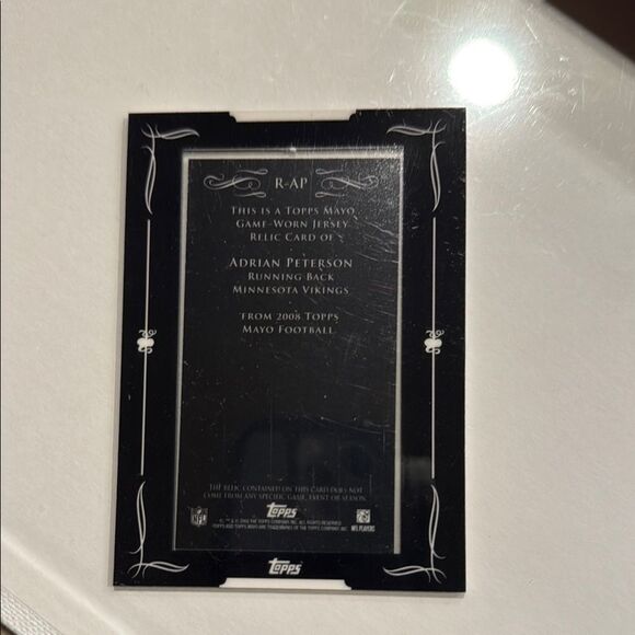 Topps Trading Card - Black and Purple jersey of Adrian Peterson 2008 mint - Picture 3 of 3